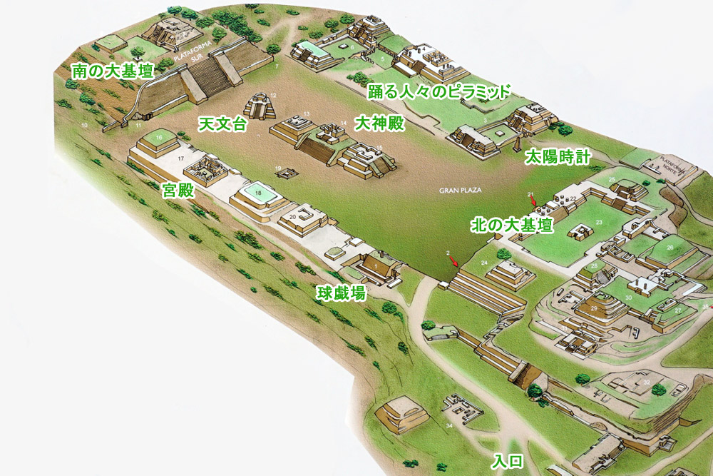 モンテ・アルバン遺跡図