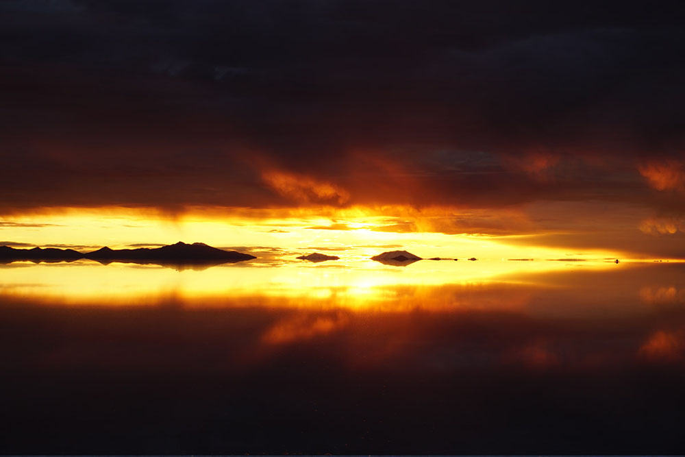 ウユニの夕景