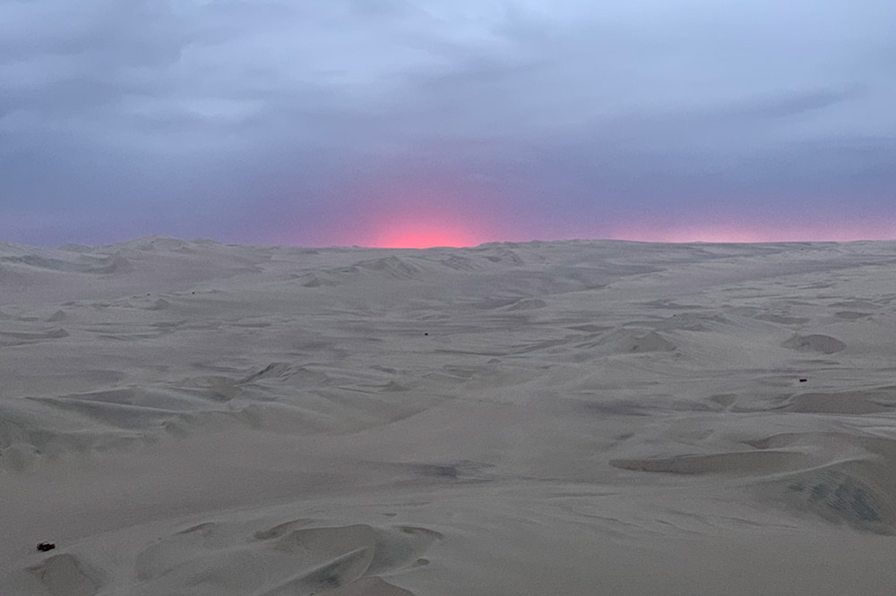 太平洋方向に沈む夕陽