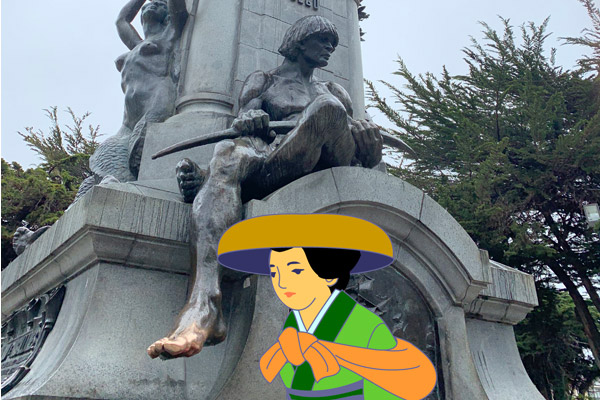 足を触ると縁起がいい