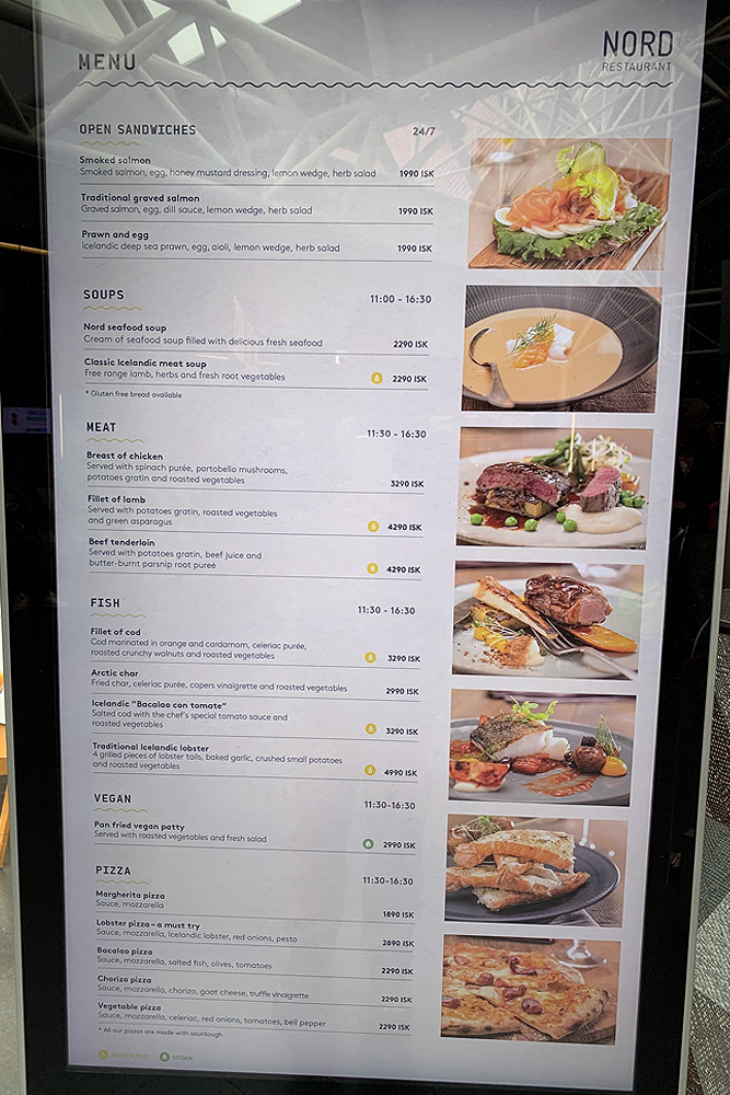 NORD RESTAURANT MENU
